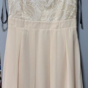 ASOS little mistress brand Cream Strapless Sequin Dress